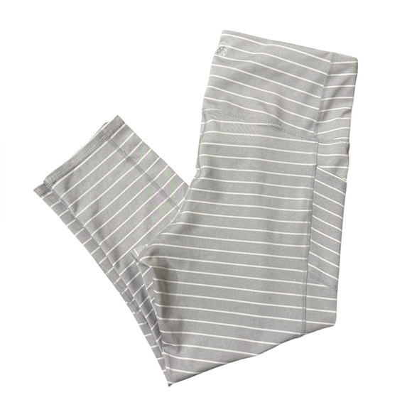 Gaiam Grey and White Striped Leggings / Yoga Pants (Size XL) - Picture 2 of 6